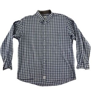Onward Reserve Flannel Button Up Shirt Mens XL Blue Plaid Long‎ Sleeve